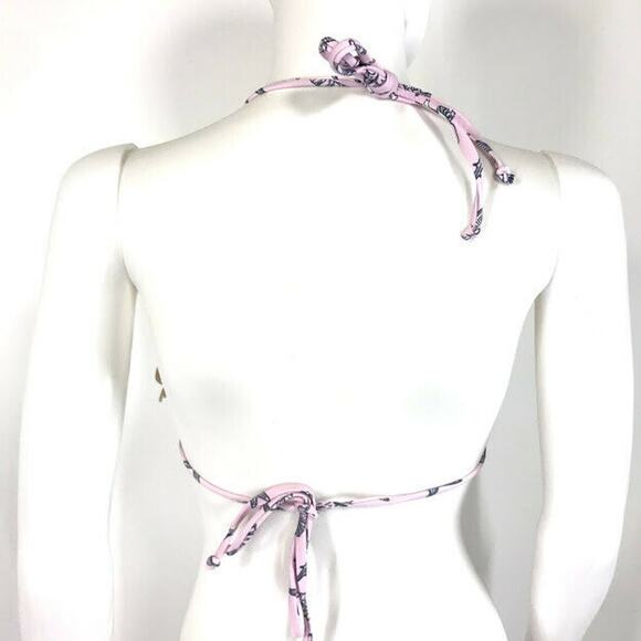 Chloe Rose Daisy Bikini Top Seashell Shell Print Ruffle Halter Tie Womens NWT - Picture 4 of 9